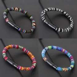 Simple Style Ethnic Fabric Bracelet For Men 6mm Bohemian Grade A Rope Wrap Braslet Gift For Him Pulseria Homme Beach Accessories