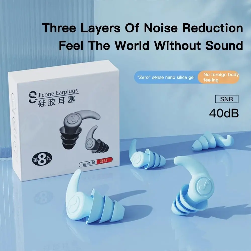 1 Pair Anti Noise Silicone Earplugs Waterproof Swimming Ear Plugs for Sleeping Diving Surf Soft Comfort Natation Ear Protector