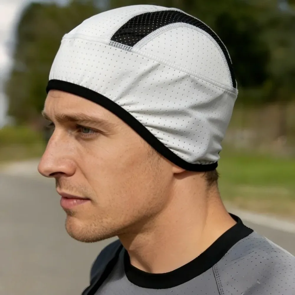 Ice Silk Motorcycle Helmet Inner Cap Breathable Quick Dry Helmet Liner Mesh Sweat Wicking Under Helmet Beanie for Cycling