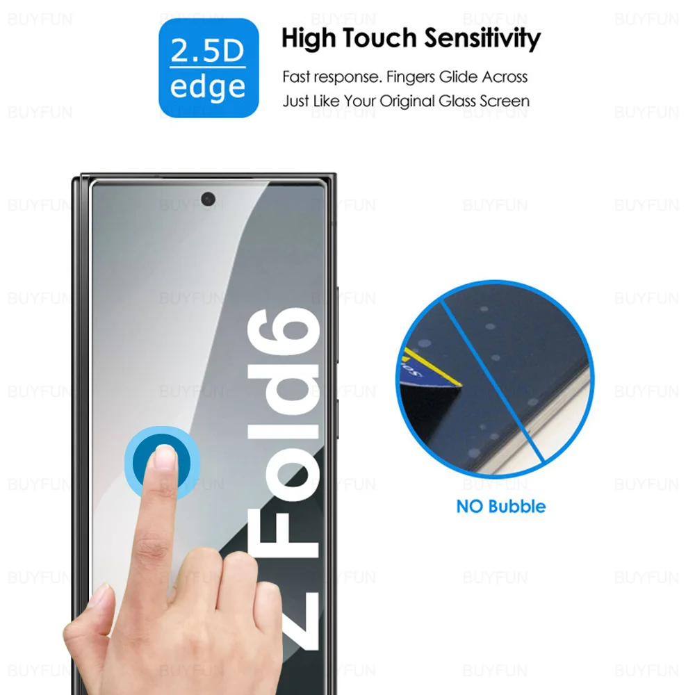 واقي شاشة مقسى لهاتف Samsung Galaxy Z Fold6 ، غطاء فيلم ، ZFold 6 ، 5G ، 2