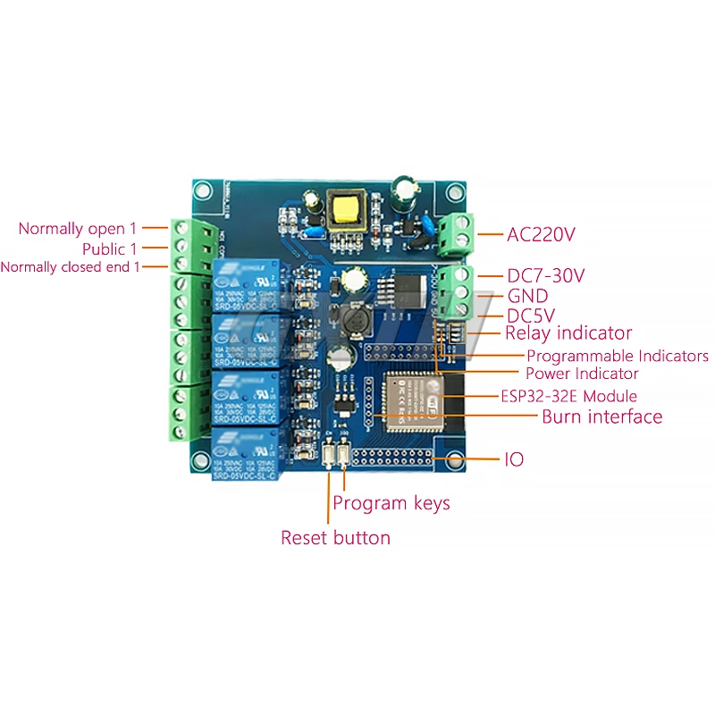 ESP32 WIFI Bluetooth BLE 1/2/4/8-Kanal-Relaismodul ESP32 Entwicklungsboard Zubehör AC220V/DC5-30V – Detail 24