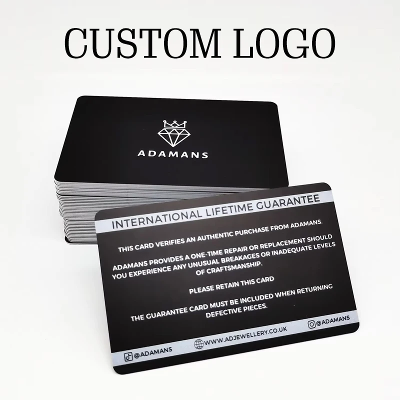 Customized Logo PVC Matte Waterproof Warranty Card, Private Customization, Personalized Business Card  Party Invitation Printing