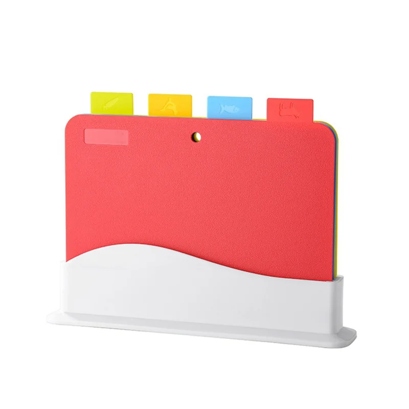 ABJY-1Set 유연한 플라스틱 커팅 보드 매트 미끄럼 방지 커팅 매트 품질 커팅 매트 얇은 주방 커팅 매트 세트 + 음식 아이콘