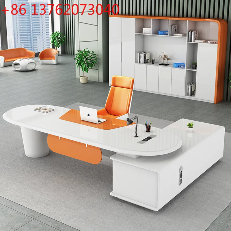 

Стол босса, модный президентский стол, простой и современный высококачественный письменный стол атмосферного менеджера.