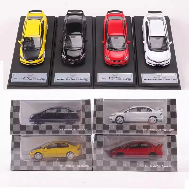 DCT1: 64 Simulation  FD2 Model 8th Generation Honda Civic Type R Diecast Model Car Toy Collection Gift for Boy