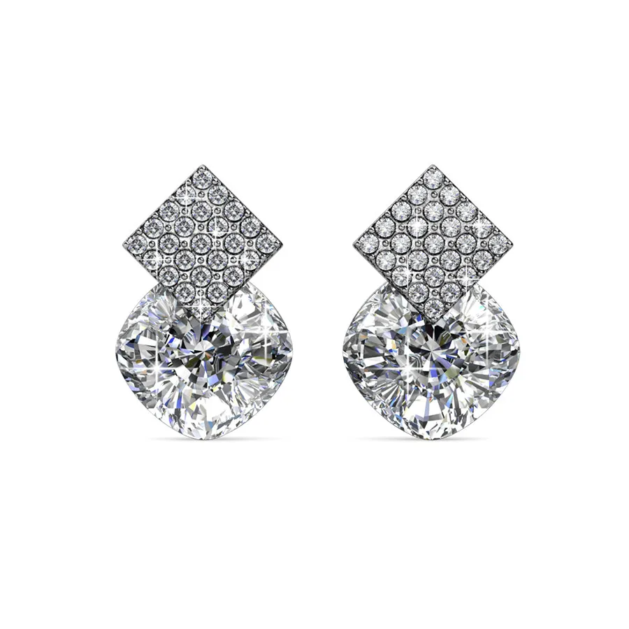 

Daisini Серьги-гвоздики с кристаллами Сваровски, латунные украшения для женщин, белое золото 18 карат с покрытием, элегантная минималистичная идея подарка