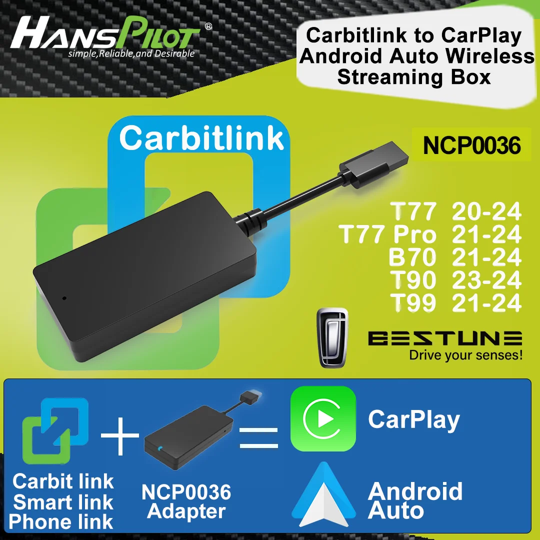 NCP0039 NCP0036 Bestune FAW T77 B70 T99 T90  carbitlink smartlink easy connection to Wireless CarPlay  Android Auto