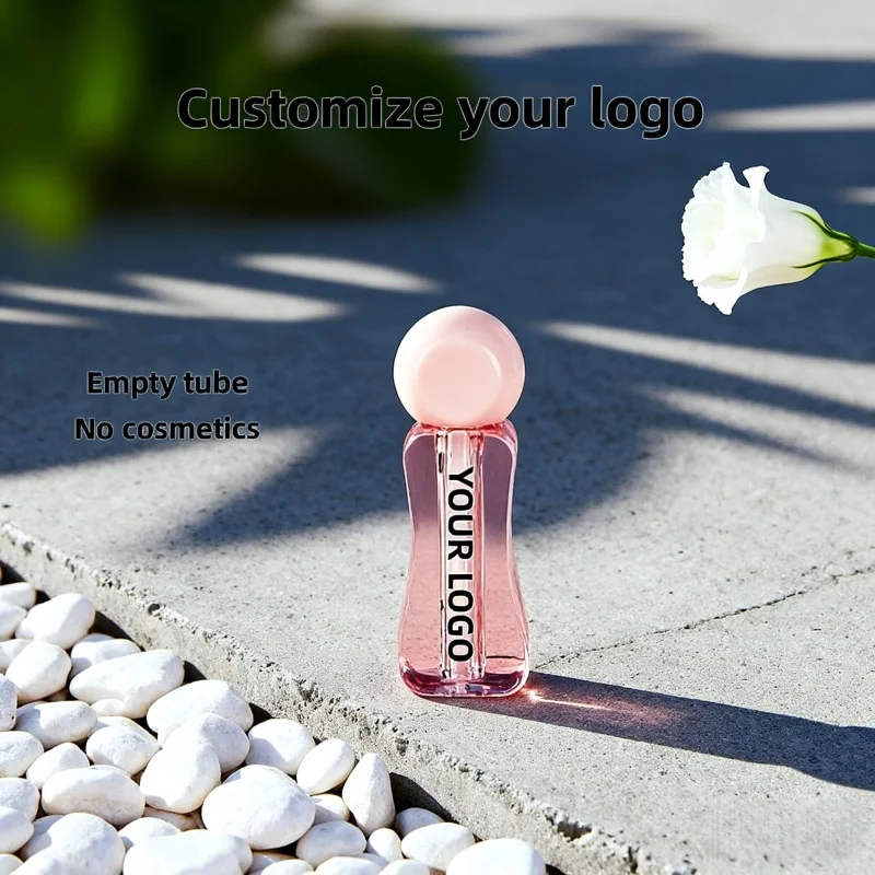 

【Logo Custom】50Pcs Customized 3ml Pink Semi Transparent Lip Enamel Tube Suitable for Beauty Professional Packaging Materials