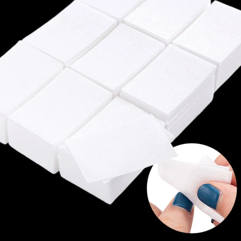 400pcs 보푸라기없는 매니큐어 리무버 물티슈 코튼 와이프 매니큐어 클리너 UV 젤 매니큐어 제거 패드 종이 클렌징 도구