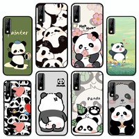 Panda Cute Phone Case For Huawei Y9 6 7 5 Prime Enjoy 7s 7 8 Plus 7a 9e 9plus 8E Lite Psmart Shell