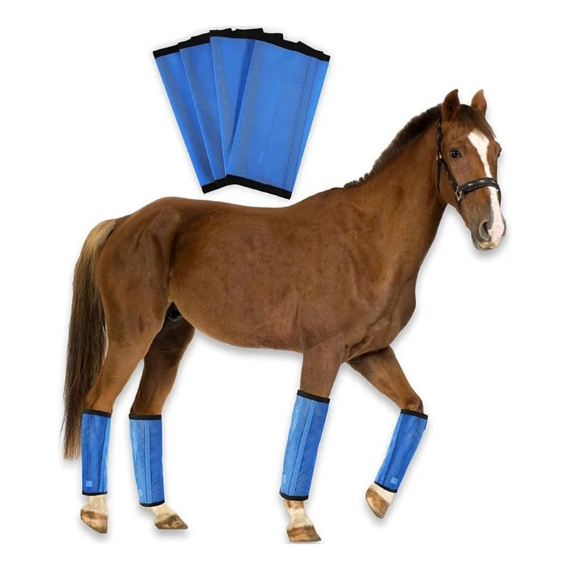 New-New Fly Boots For Horses- Extended Adjustable To Protective Legging For Horse - Greatly Reduce Stomping 4Pcs