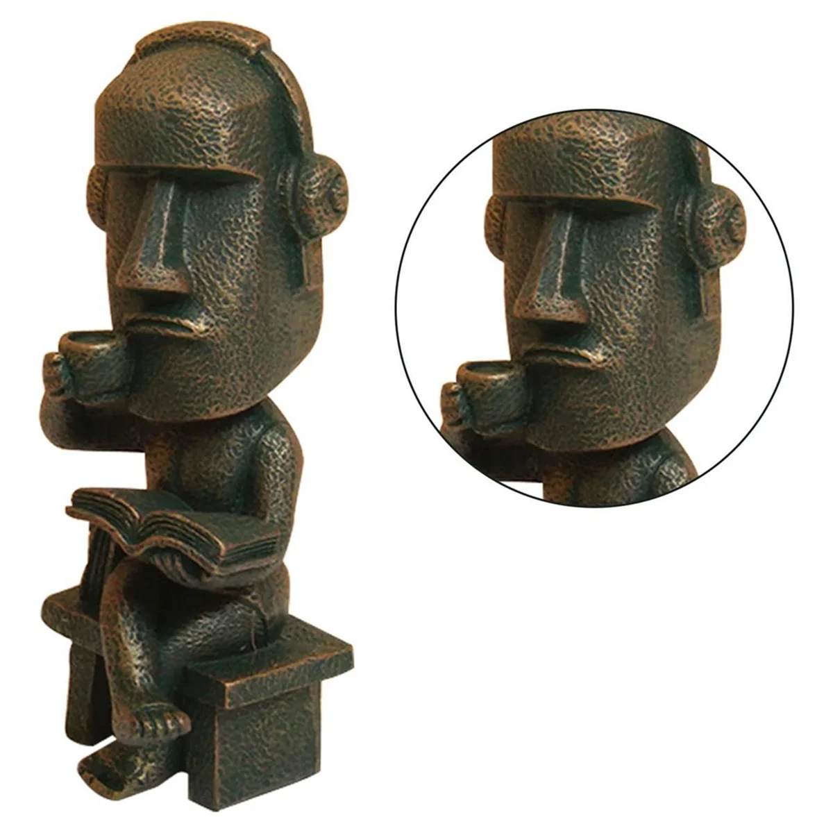 Moai Statue Decor Easter Island Oranment Resin Stone Decoration for Room Accessories Antique Sculpture