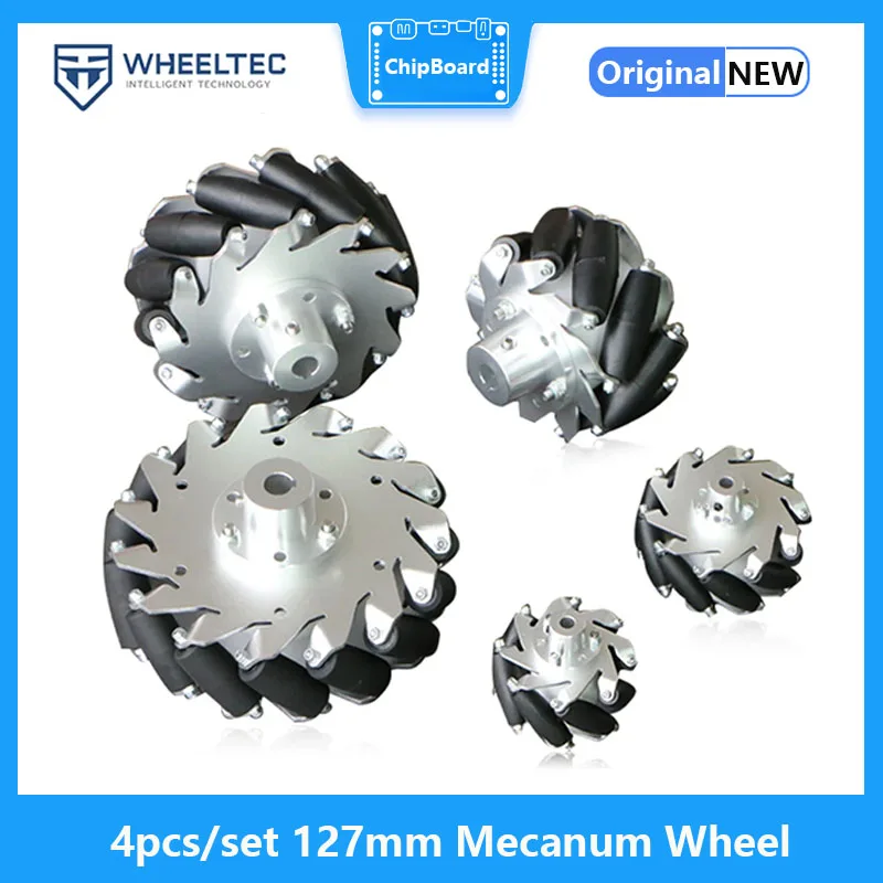 4pcs/set 127mm Mecanum Wheel Aluminum Alloy Metal Omni-directional Wheel for Arduino Raspberry Pi DIY Robotic Car