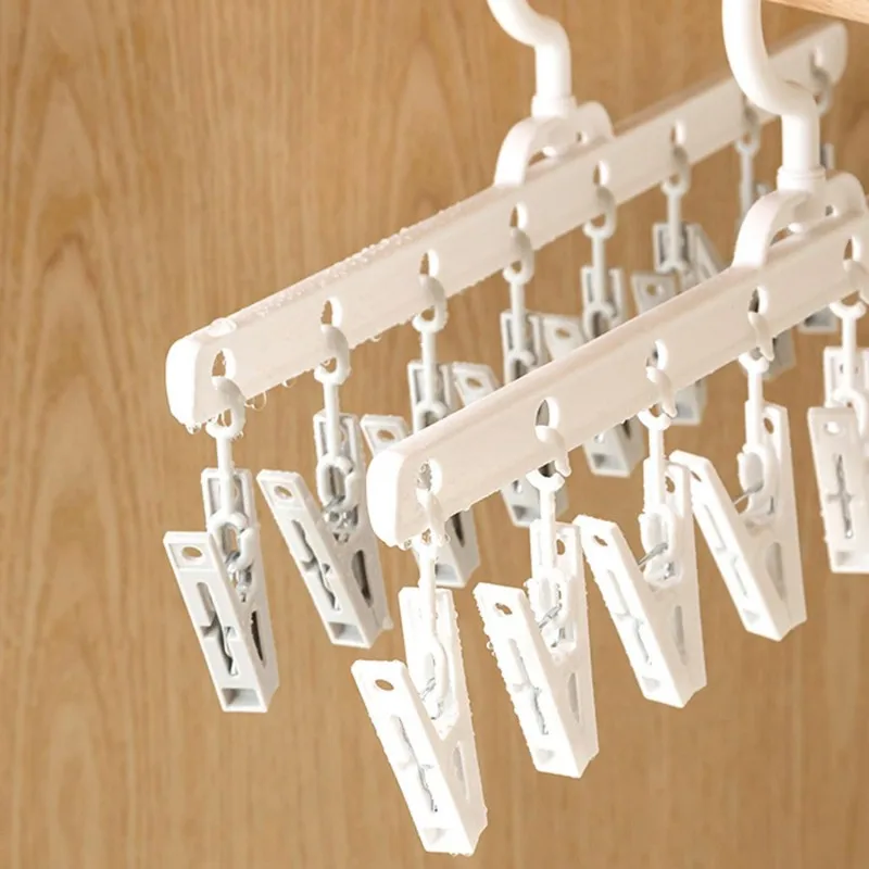 

Socks Drying Rack with 8 Clips, Multi-Function Dormitory Student Home Balcony Drying Clips, Underwear Drying Clips
