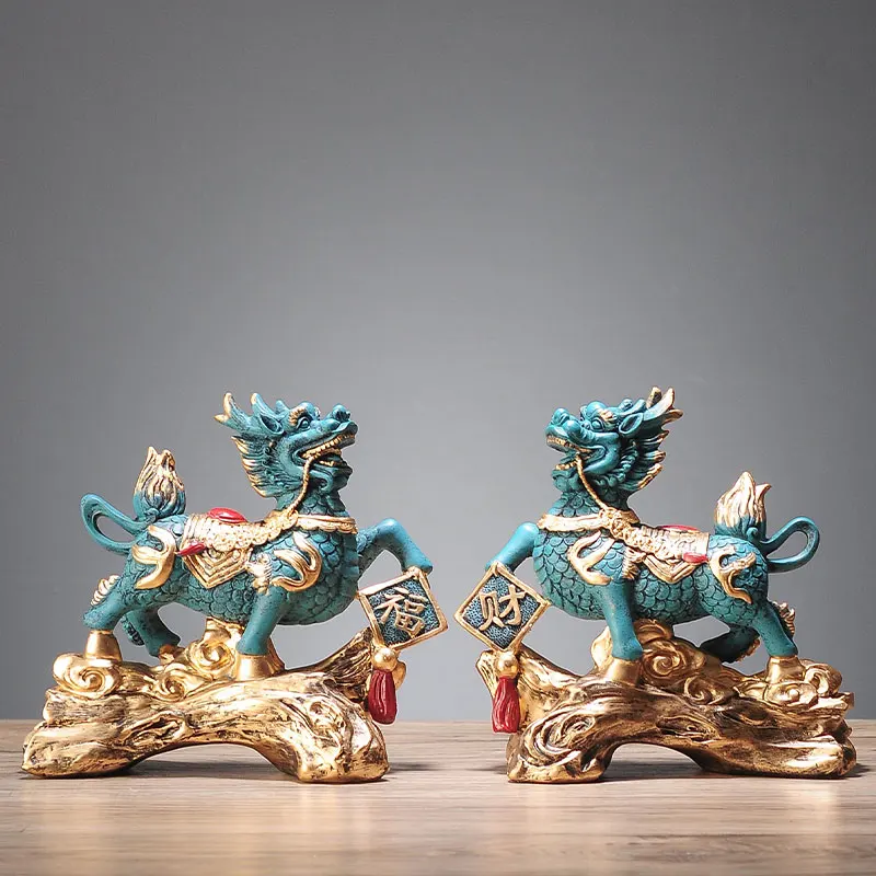 Kirin Ornaments A Pair of Bedroom Home Living Room Office Crafts Home Decoration Decoration Living Room Decoration Opening Gifts