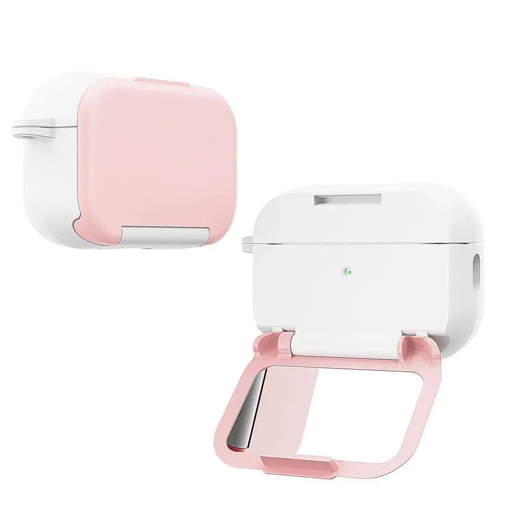 เคสป้องกันสําหรับ AirPods 4 พร้อมกระจกแต่งหน้าและที่วางโทรศัพท์ เคสหูฟังอเนกประสงค์สําหรับอุปกรณ์เสริม AirPods 4