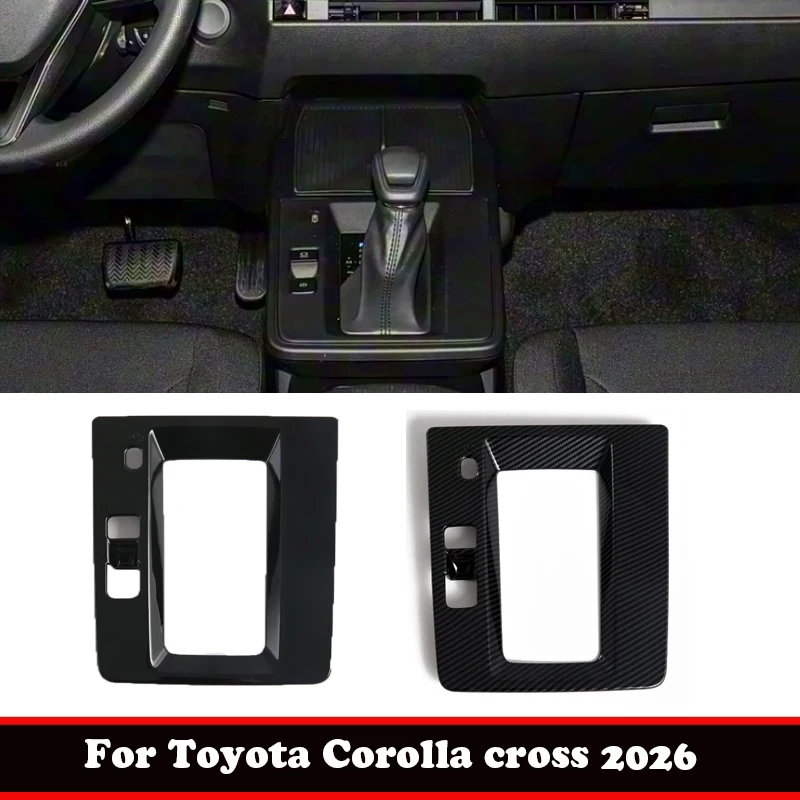 

LHD для Toyota Corolla Cross 2025 2026, ABS фортепиано, черное карбоновое волокно, центральная коробка передач, панель переключения передач, аксессуары для интерьера