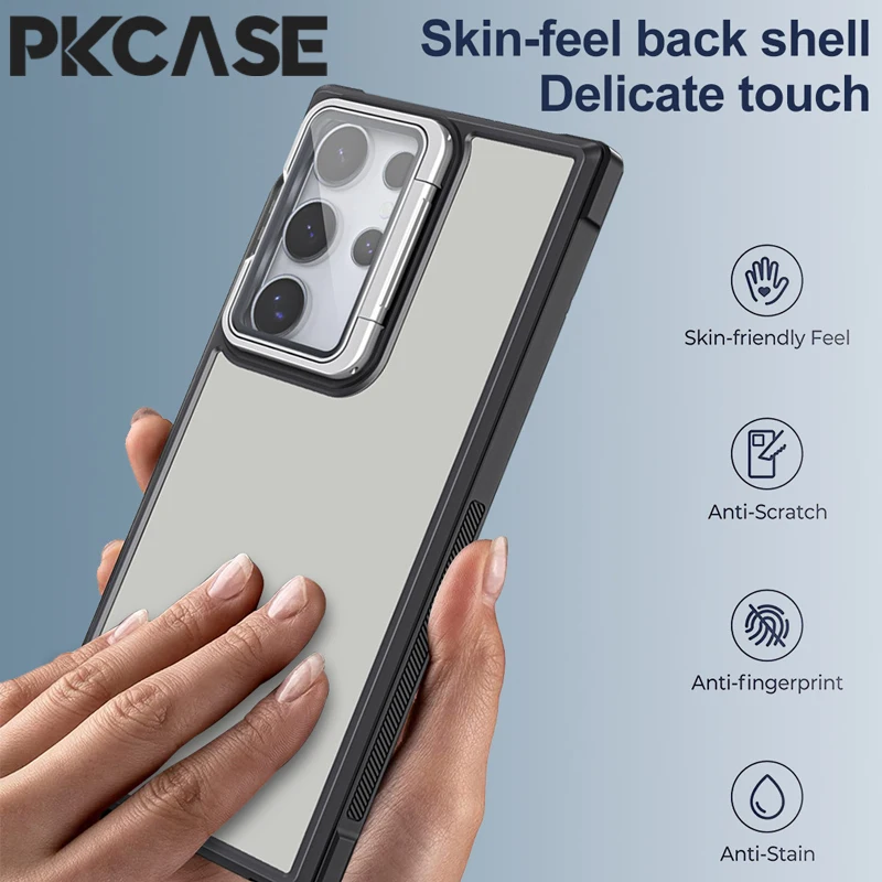 PKCASE Protection Case For Samsung S24 Plus Ultra Invisible Bracket Glass Lens Shockproof Cover For Galaxy S23 Ultra Plus