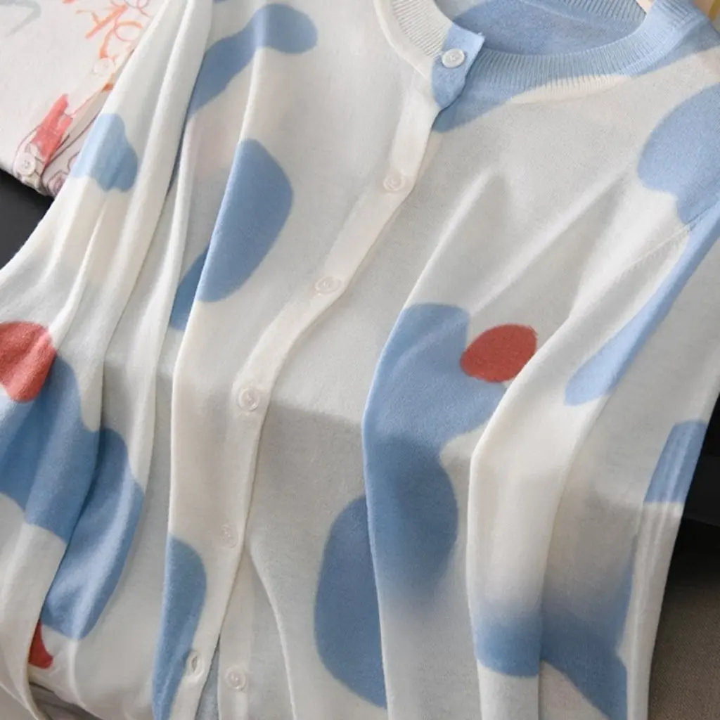 

Children's Funny Painted Acetic Acid Wool Knitwear round Neck Casual Smooth Breathable Age-reducing Thin F081417