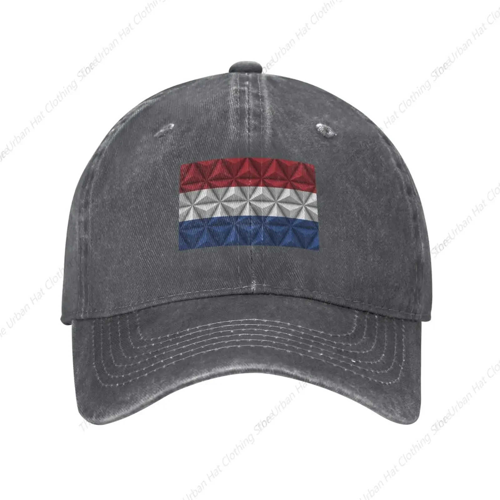 Dutch Flag with Polygon Effect Baseball Cap for Men Women Vintage Trucker Hat  Hats Dad Caps for Male Female