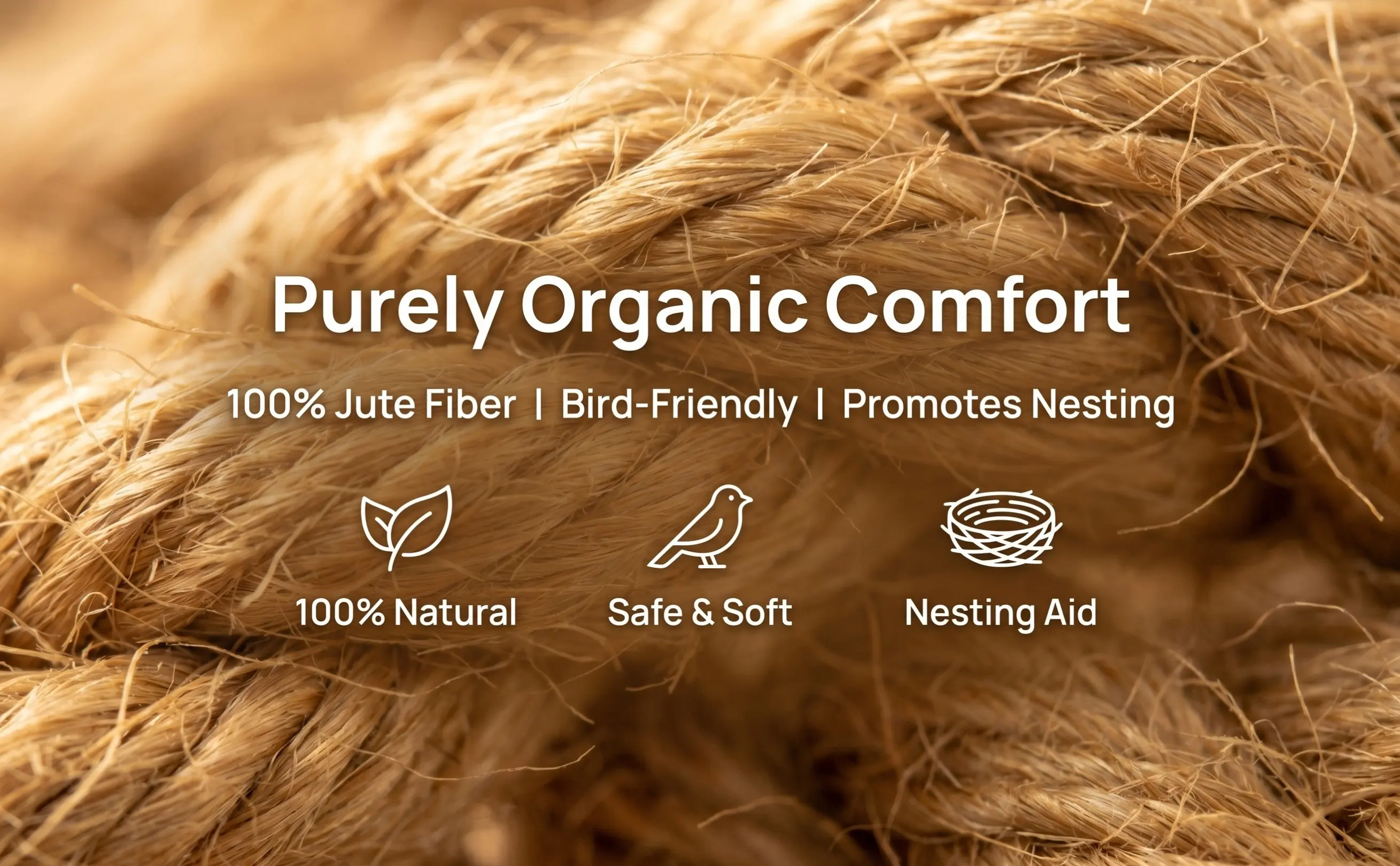 2Set Natural Jute Nesting Material for Small Birds Soft Comfortable Eco Friendly Nest Building Supply for Canary Finch Parakeet