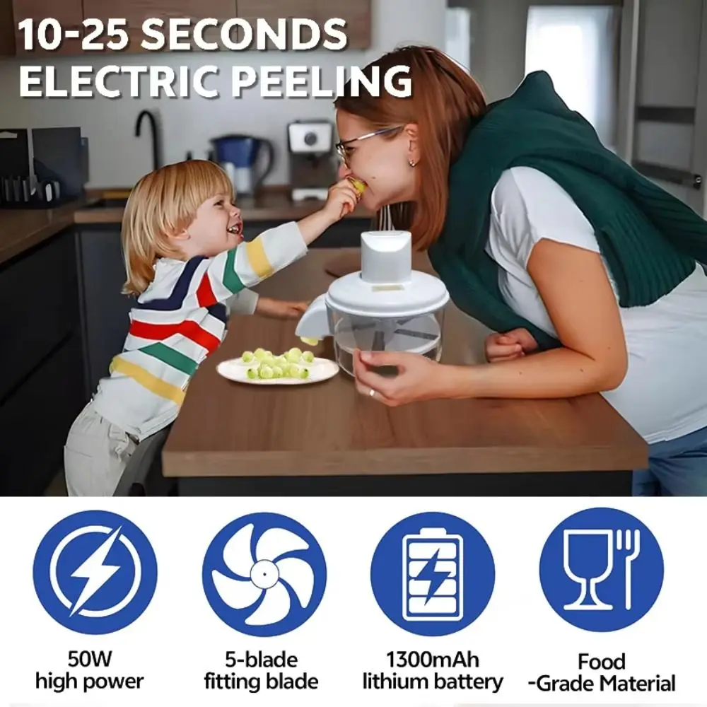 

Умная электрическая машина для очистки винограда, нержавеющая машина для очистки фруктов из нержавеющей стали, эффективная перезаряжаемая машина