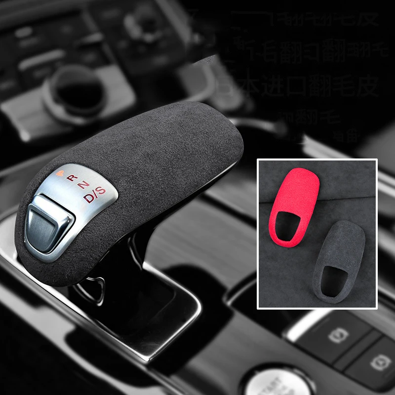 

Tirm Gear Lever Shift Knob Cover Protector Car Interior Accessories Auto LHD For Audi A8L 2014 2015 2016 2017 Suede Alcantara
