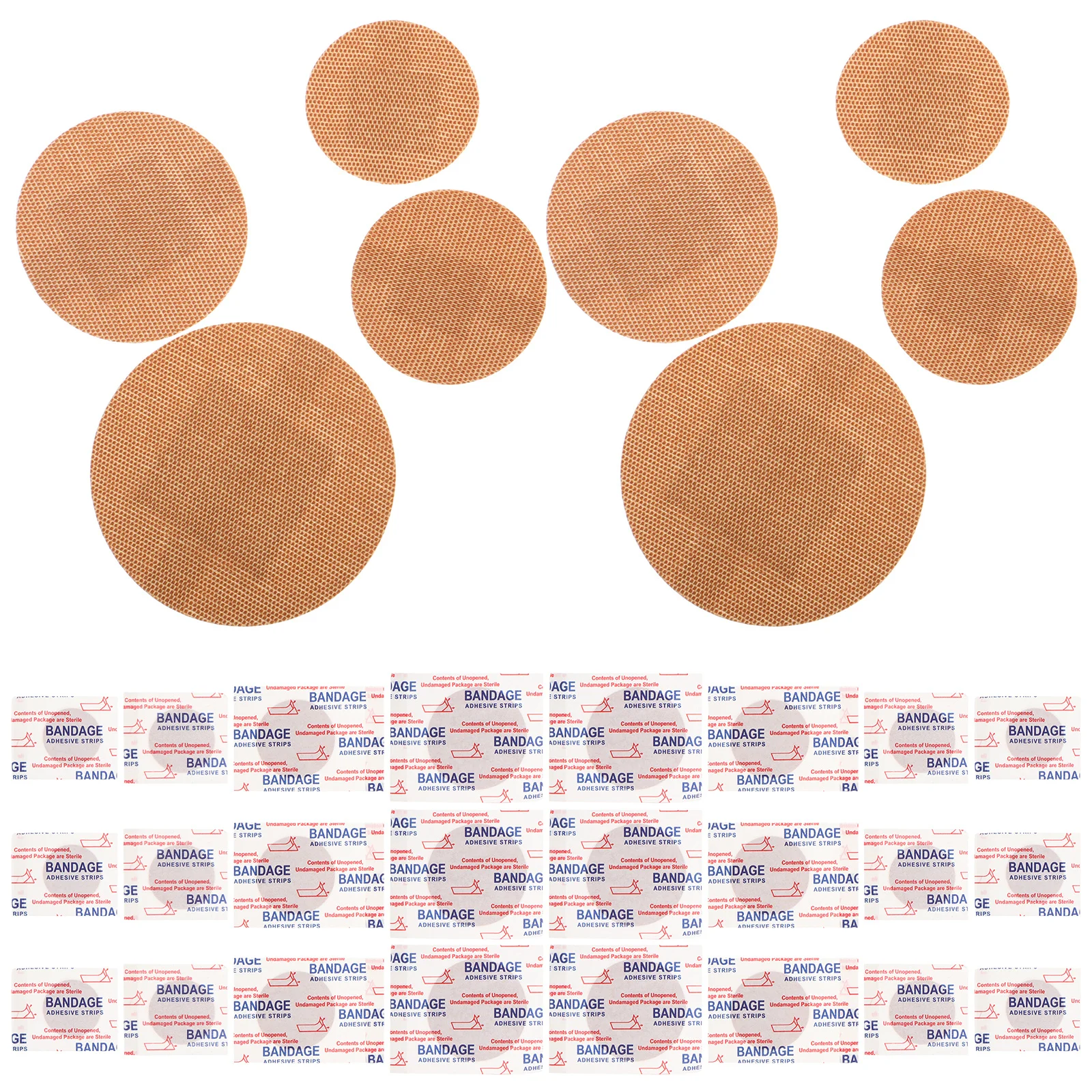 

80Pcs Round Flexible Fabric Bandages Breathable for Fingertips Portable Travel Essentials Small Round Finger Bandages