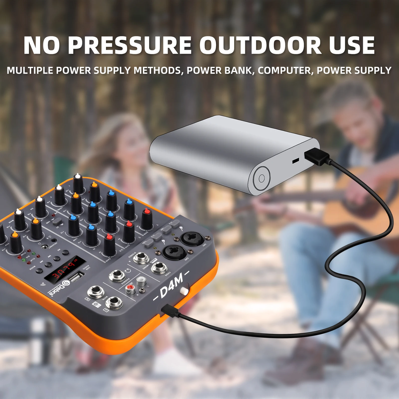 リバーバー付きオーディオミキサー,djコンソール,PC用サウンドカード,録音,カラオケ,d4m,Bluetooth 5.0, 48v,4チャンネル