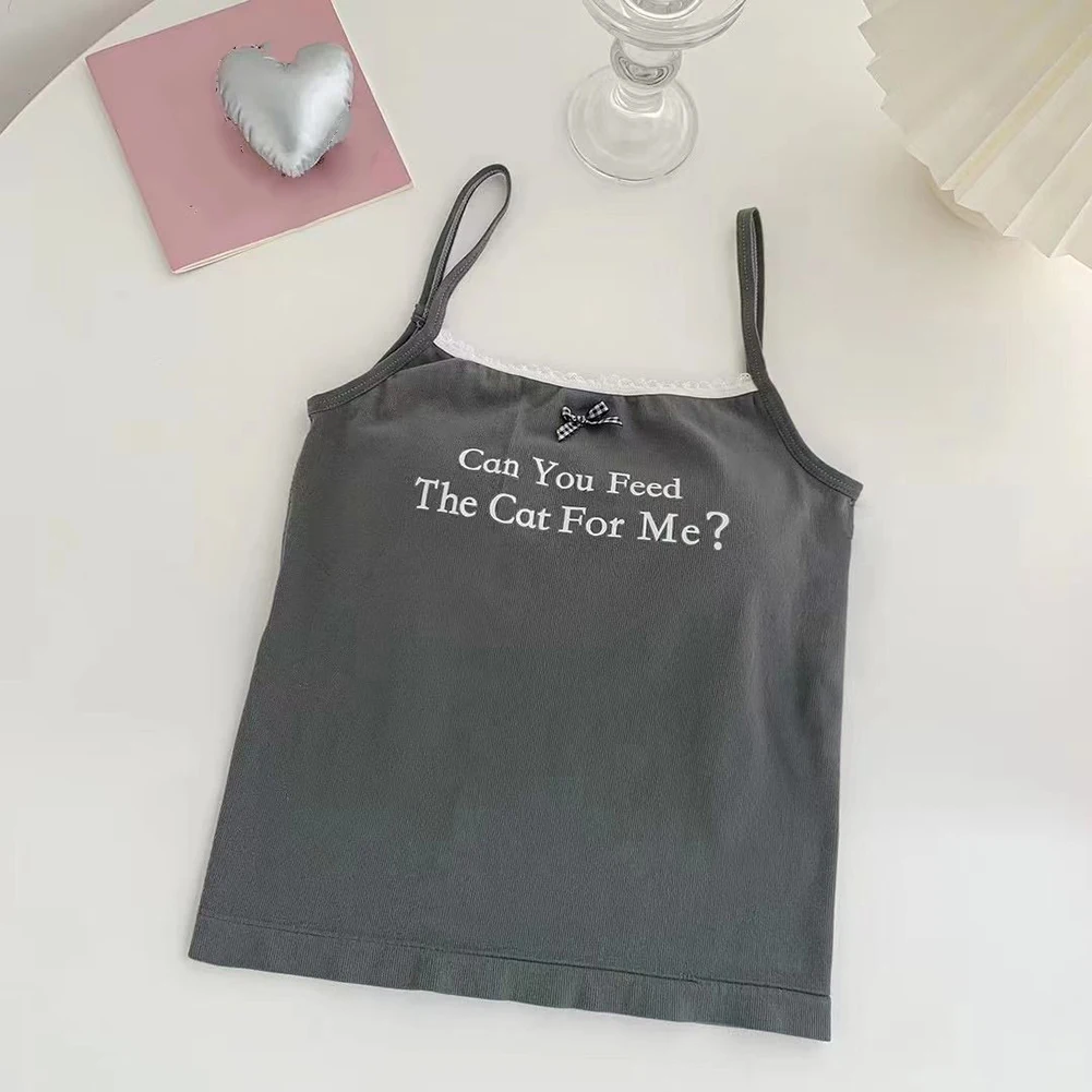 

Cotton Vest Cropped Camisole For Club Casual Streetwear Style Chest Pads Included High Elasticity Fabric Regular Clothing Length
