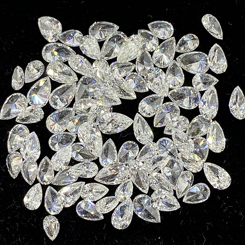 Melee Diamond Pear Cut 2x3mm-5x7mm EF VS Lab Grown Diamond hpht