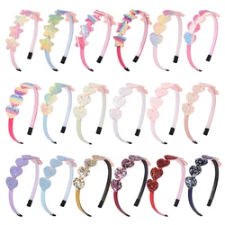 Heart Shape Hair Hoop Fashion Girls Shiny Hair Band Candy Color Stars Headbands Cute Princess Hair Accessories For Kids Gift