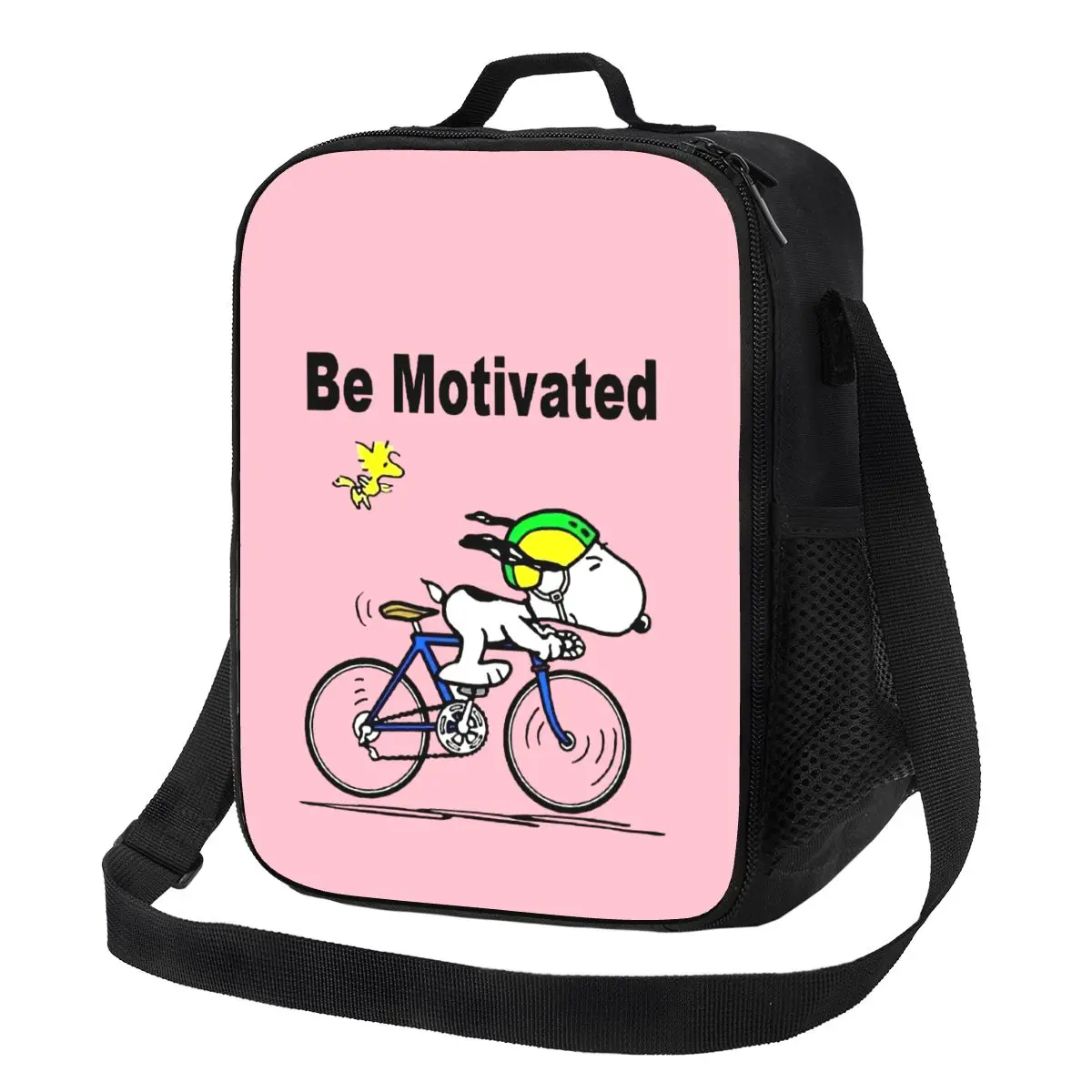 

Custom S-snoopys Be Motivated Resuable Lunch Box Women Waterproof Thermal Cooler Food Insulated Lunch Bag Office Work