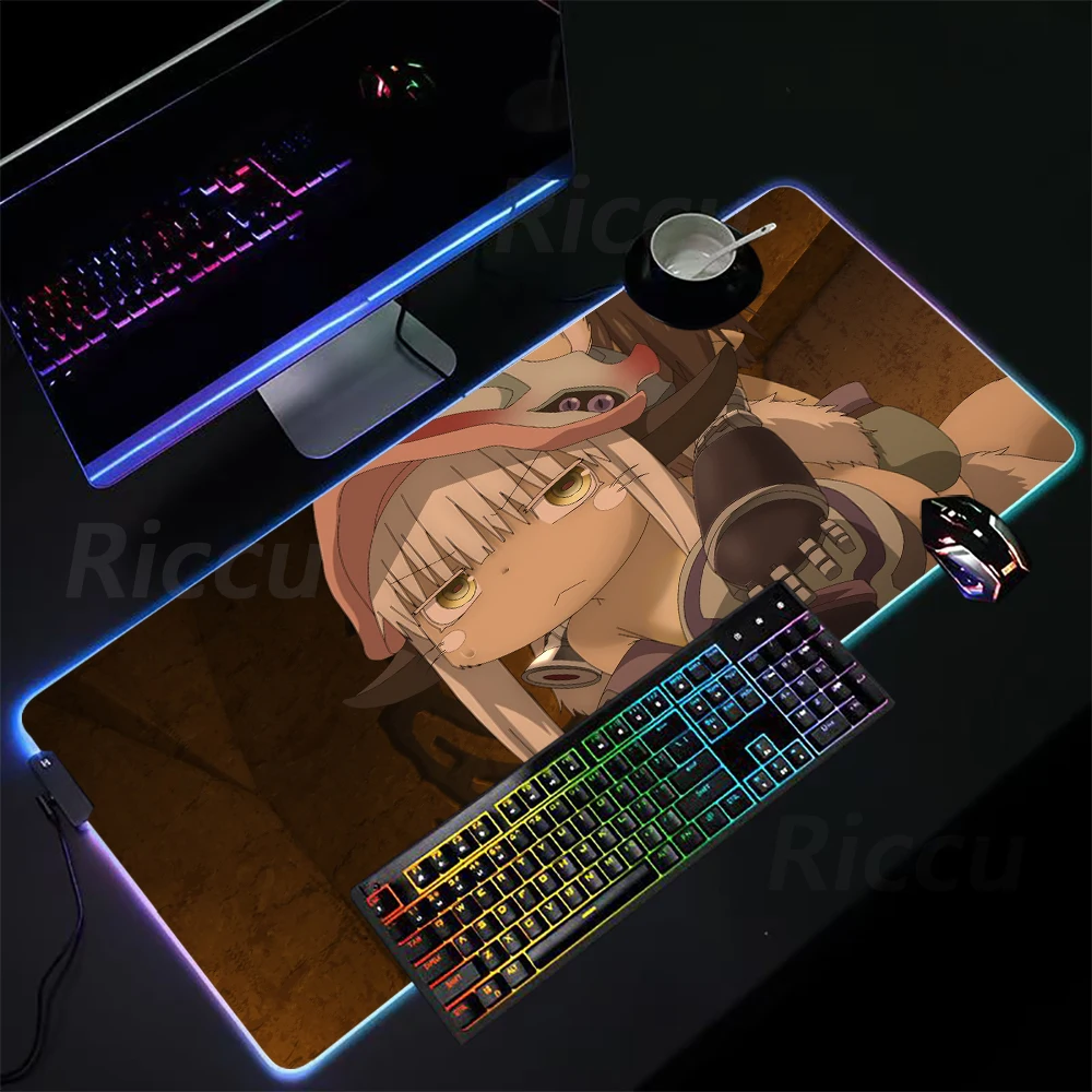 Hot selling item MADE IN ABYSS Anime mouse Pad High definition printing RGB Mouse Pad Desktop Large gaming accessories mouse pad