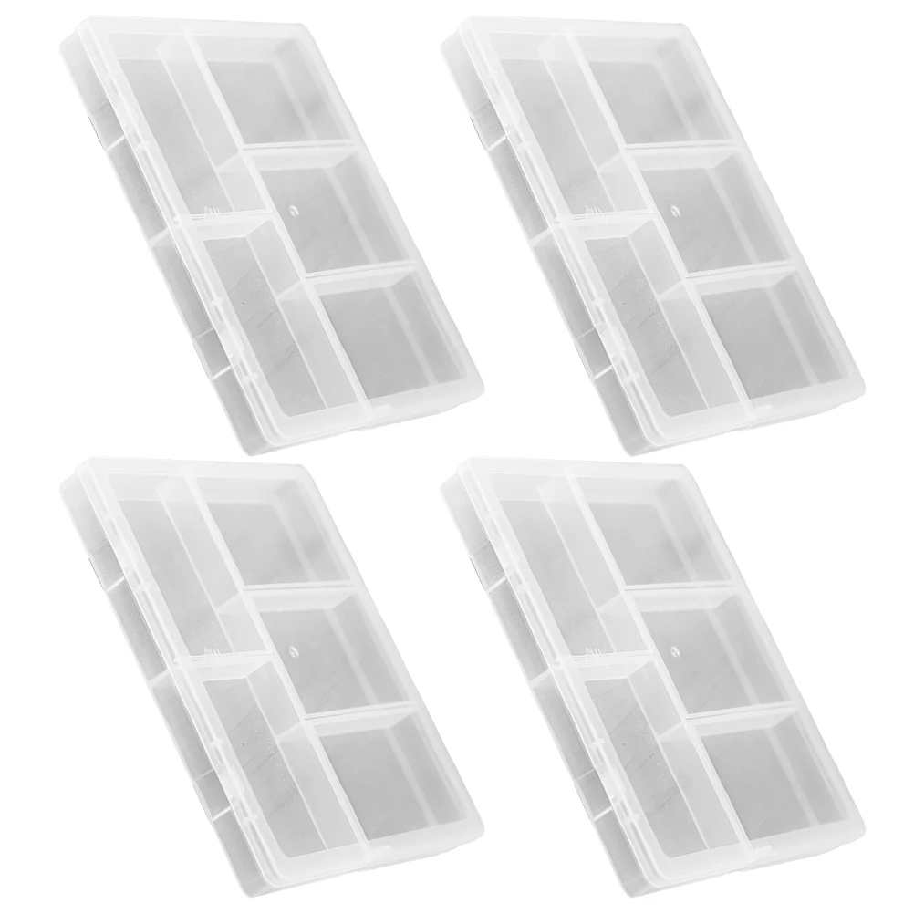 

4pcs Multi Compartment Storage Box Plastic Tool Case Transparent ganizer Grid Container Hardware Fitting Holder Jewelries Parts