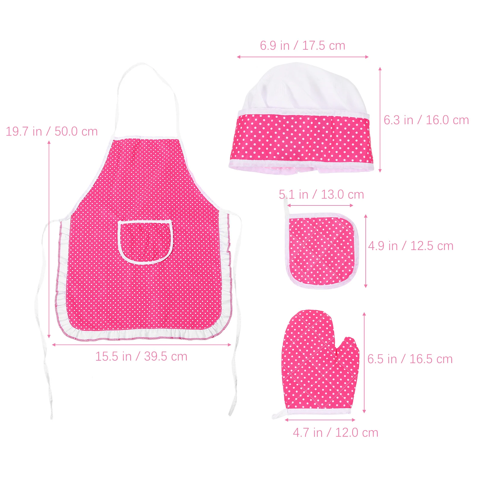 1Set Kids Chef Kostuum Schort Cosplay Set voor Bakken Koken Peuter Kinderen Chef Hoed Oven Mitt Beschermende Mat