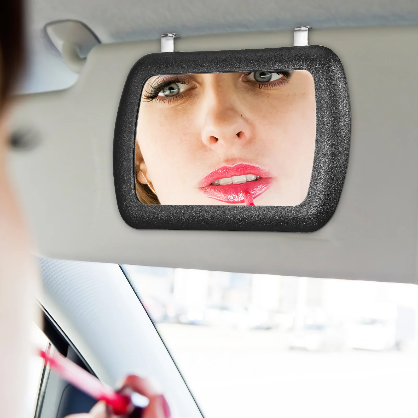 

2Pcs Universal Visor Mirror Clip on Makeup Mirror Clear View Vehicle Interior Accessory Car Interior Accessory,