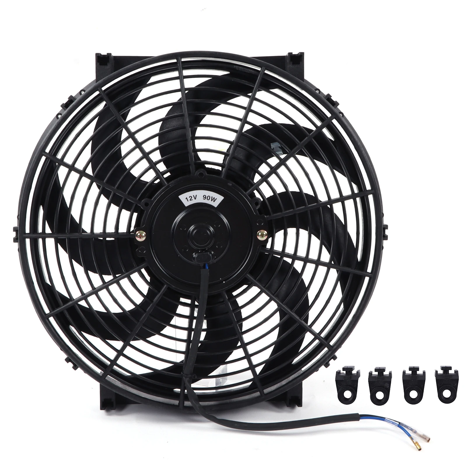 Ventilador de radiador eléctrico de coche de 12V 90W, kit de montaje de ventilador de refrigeración de radiador eléctrico Universal de 14 pulgadas ventilador delgado de 12V 90W Push Pull