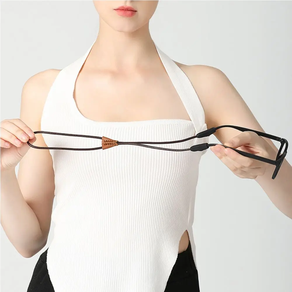 Leather Neck Cord Anti Lost Eyeglass Lanyard Glasses Strap Sunglasses Chain Adjustable Eyewear Rope