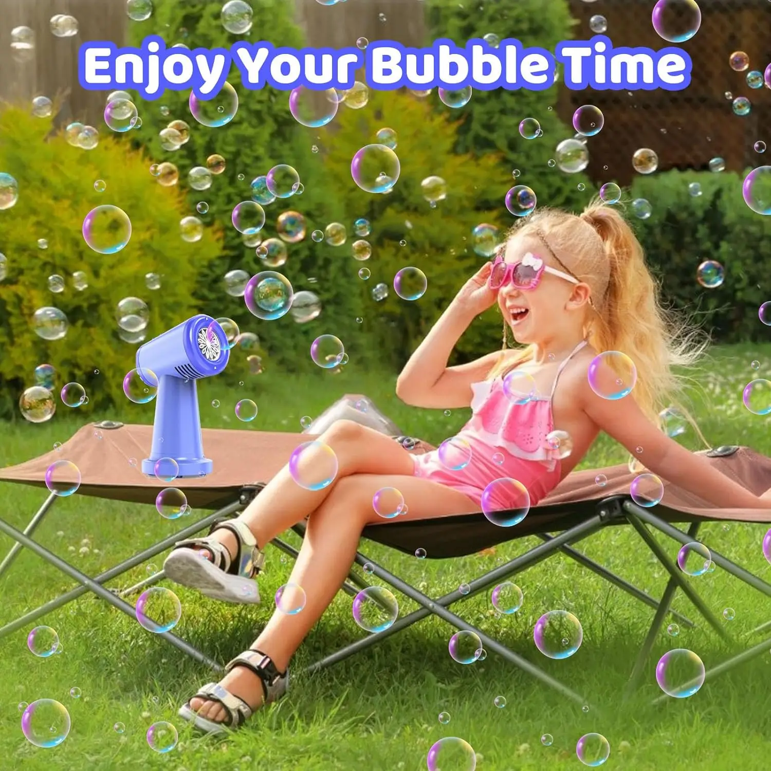 ماكينة فقاعات للأطفال ، بطارية غير مضمنة قابلة لإعادة الشحن ، منفاخ أوتوماتيكي بدوران 90 درجة ، منفاخ + فقاعات في الدقيقة للأطفال الصغار #5