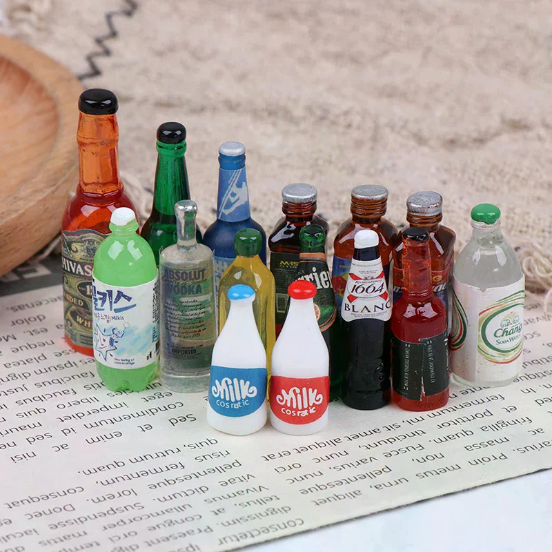 5pc Dollhouse Dollhouse Miniature Drinks Bottles Model Dolls Kitchen Accessories DIY Craft Project Home Room Decor Perfect