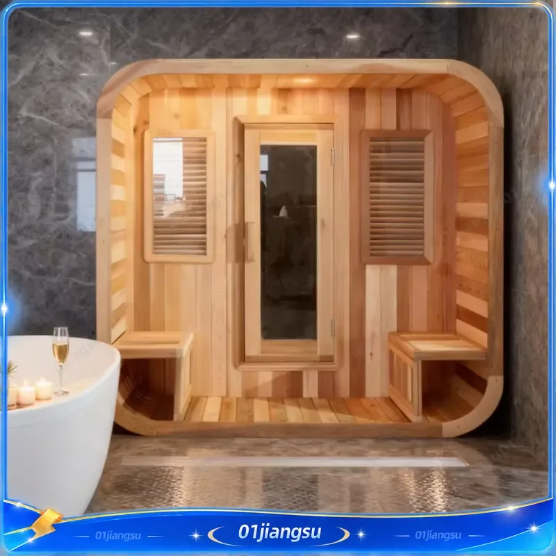 6KW Electric Sauna Heater Indoor Outdoor 4-6 Person Traditional Wet Steam Room Wood Stove Villa Home Spa Bath House Kit