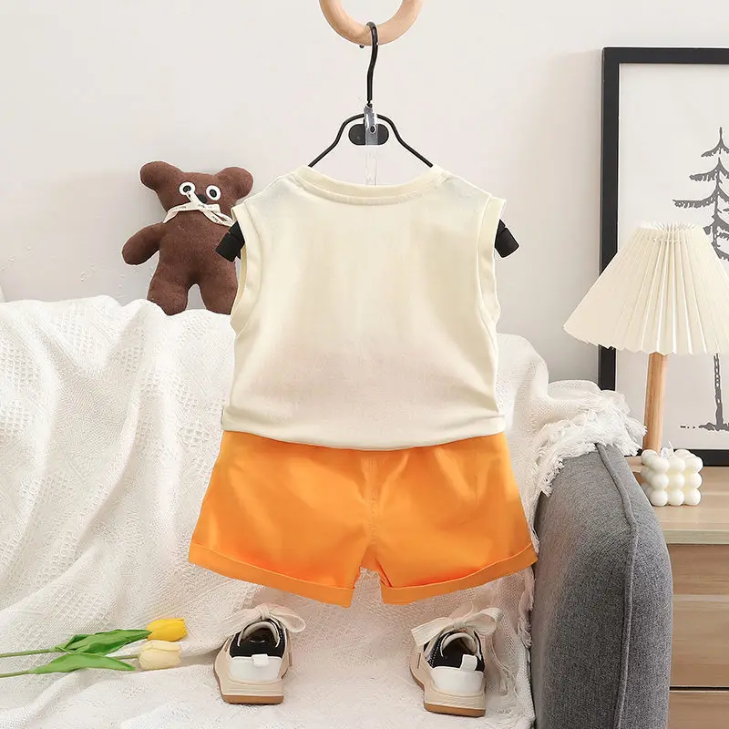 Summer Kids Clothes Suit Children Boys Cartoon Cat Vest T Shirt Shorts 2Pcs/sets Toddler Fashion Clothing Infant Tracksuits