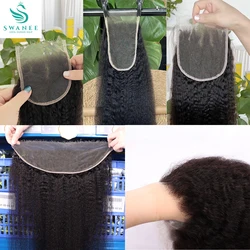 SWANEE Hair Real HD Frontal 13x4 Invisible Melt Skin Lace 5x5 4x6 4X4 Closure 100% Raw Human Hair Kinky Straight Natural Black