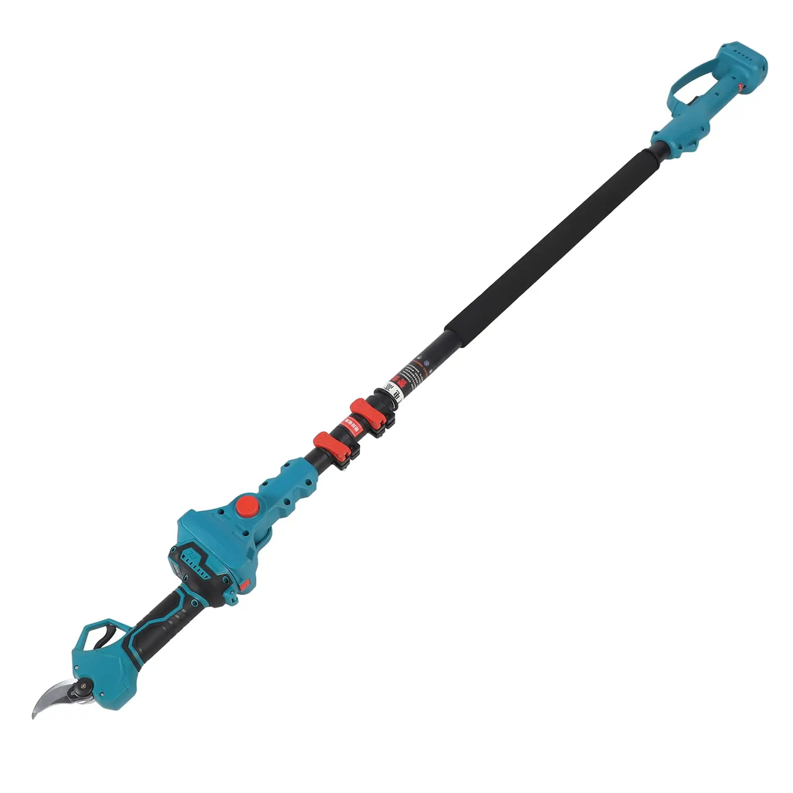 Electric Pruning Shear, Rechargeable Tree Branch Pruner with Extension Pole 180 Degree Adjustable Head Pole Pruning Shear