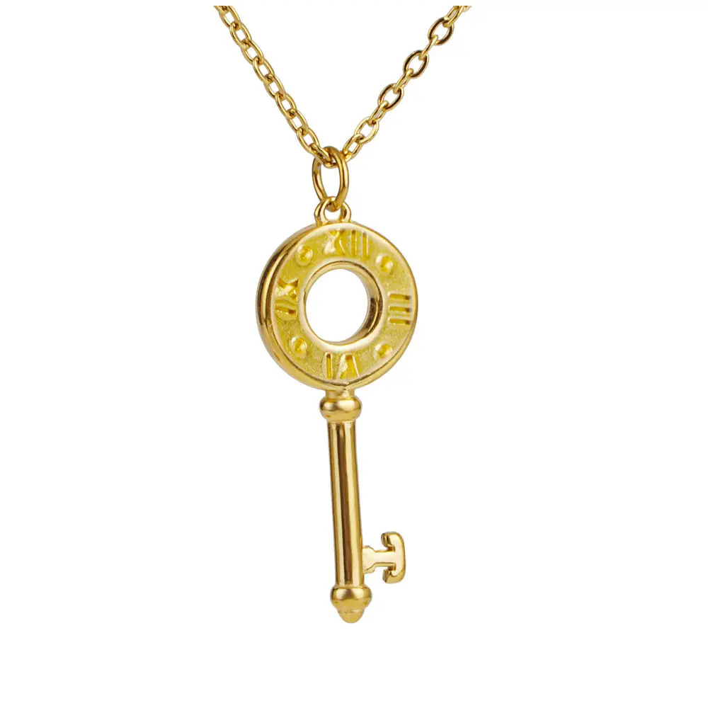Stainless Steel Europe And America Minimalism Fashion Key Pendant Necklace Jewelry Gift With Chain