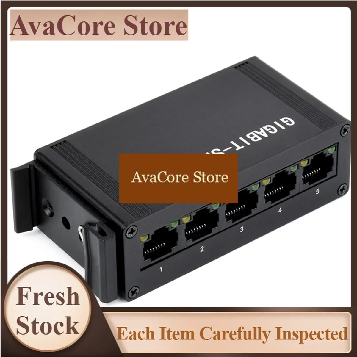AvaCorePromotion Industrial Grade 5P Gigabit Ethernet Switch IEEE 802.3x-Compliant Full-Duplex 10/100/1000M Connection US Plug