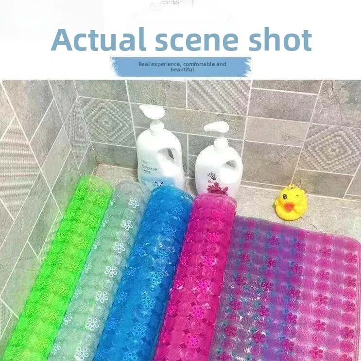 

Противоскользящий коврик для ванной с мягкой щетиной, массажный, предотвращающий падения, прозрачный, для домашнего использования, Fly Blue Valley