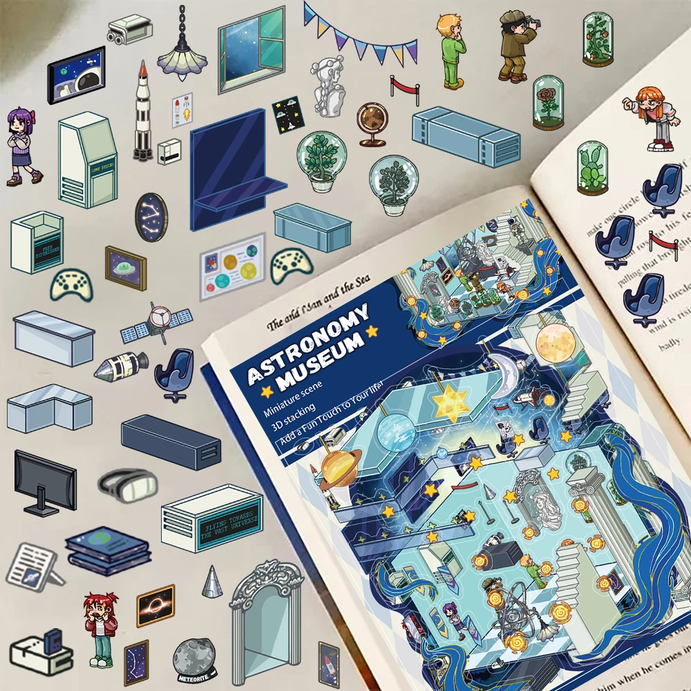 

Астрономический музей, 3D наклейки для ландшафтного дизайна, декоративные штабелируемые и наклейки, ручной аккаунт, ноутбук, багаж, креативные подарки, коллаж