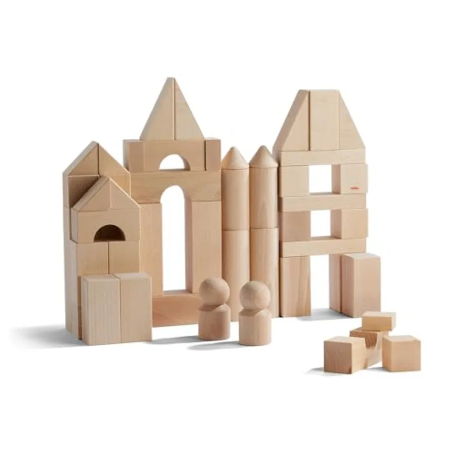 Wooden Building Blocks Set, Ideal Toddler Blocks for and Stacking Toys for Ages 1 and Up for Open-Ended Play, Made in Germany